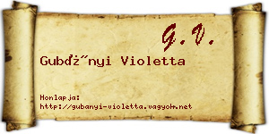 Gubányi Violetta névjegykártya